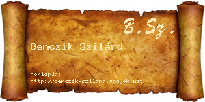 Benczik Szilárd névjegykártya