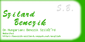 szilard benczik business card